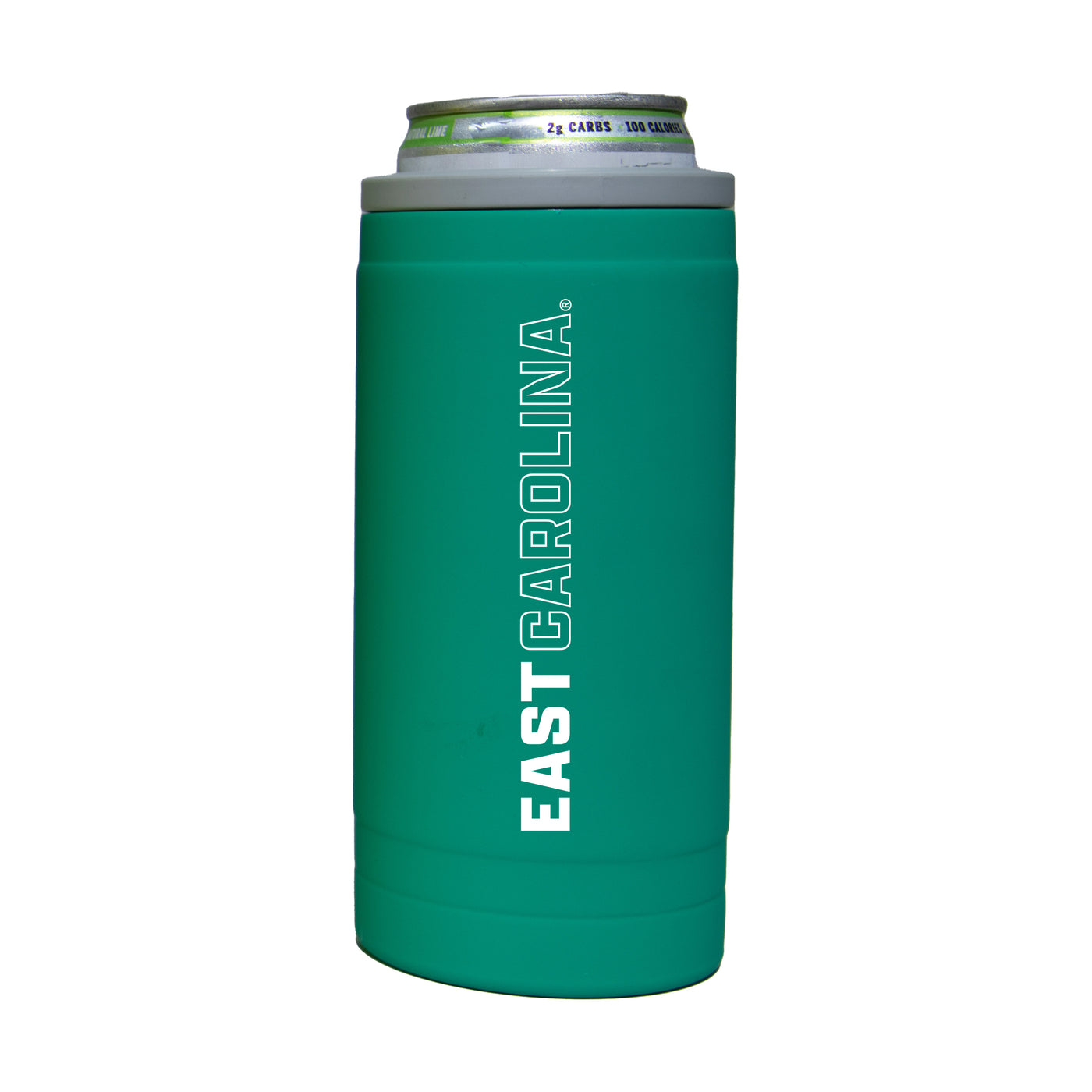 East Carolina 12oz Optic Stacked Soft Touch Slim Coolie - Logo Brands