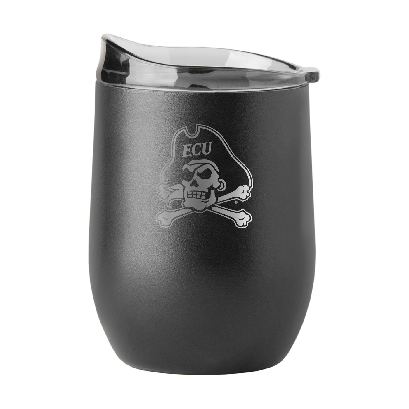 East Carolina GunMetal 16oz Black Powder Curved Beverage - Logo Brands