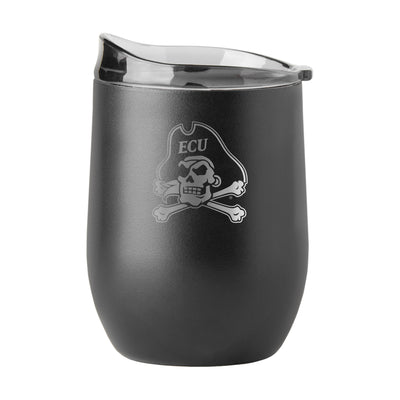 East Carolina GunMetal 16oz Black Powder Curved Beverage - Logo Brands
