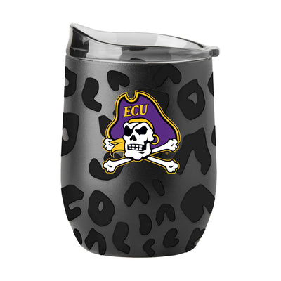 East Carolina Leopard 16oz Black Powdercoat Curved Beverage - Logo Brands