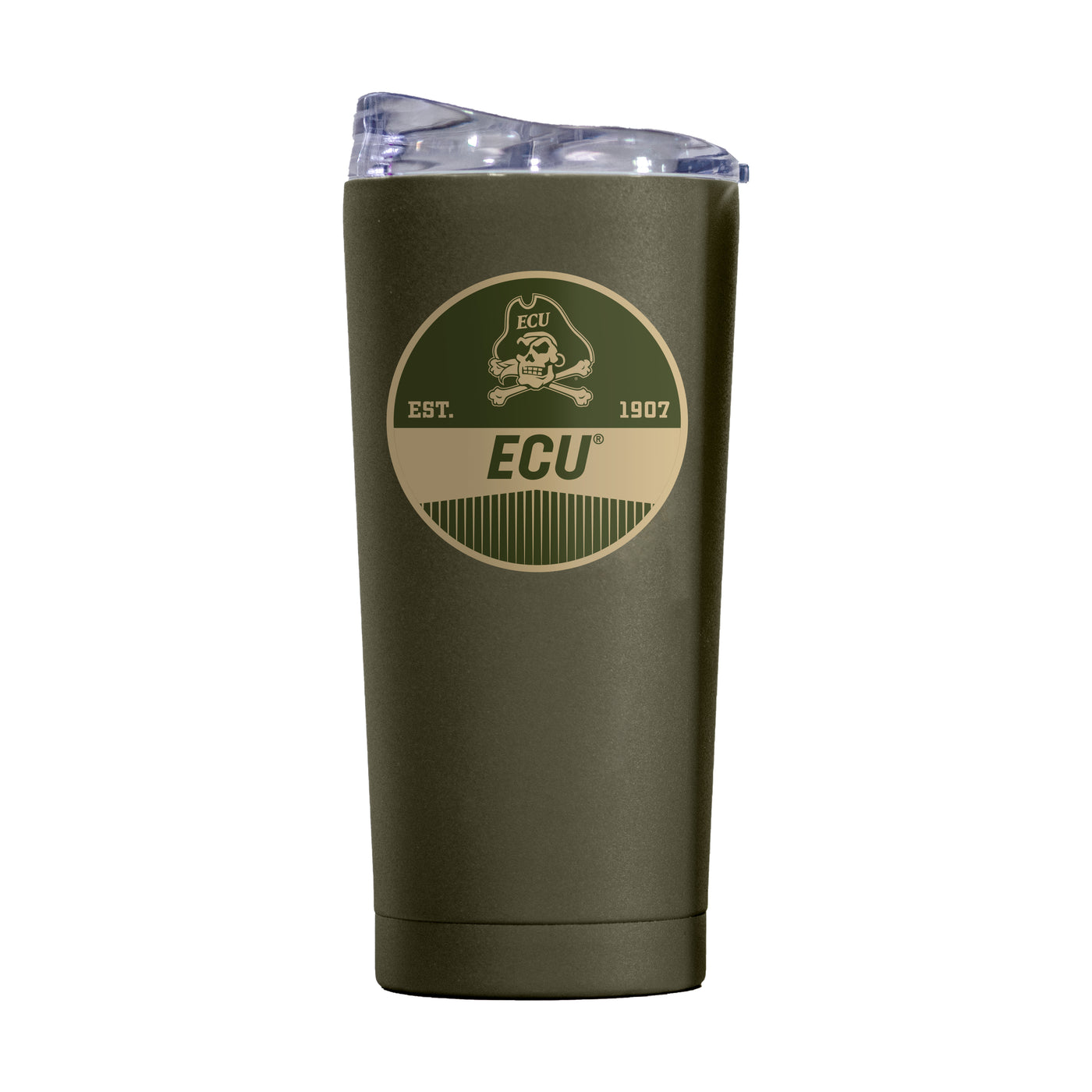East Carolina Olive 20oz Badge Powder Coat Tumbler