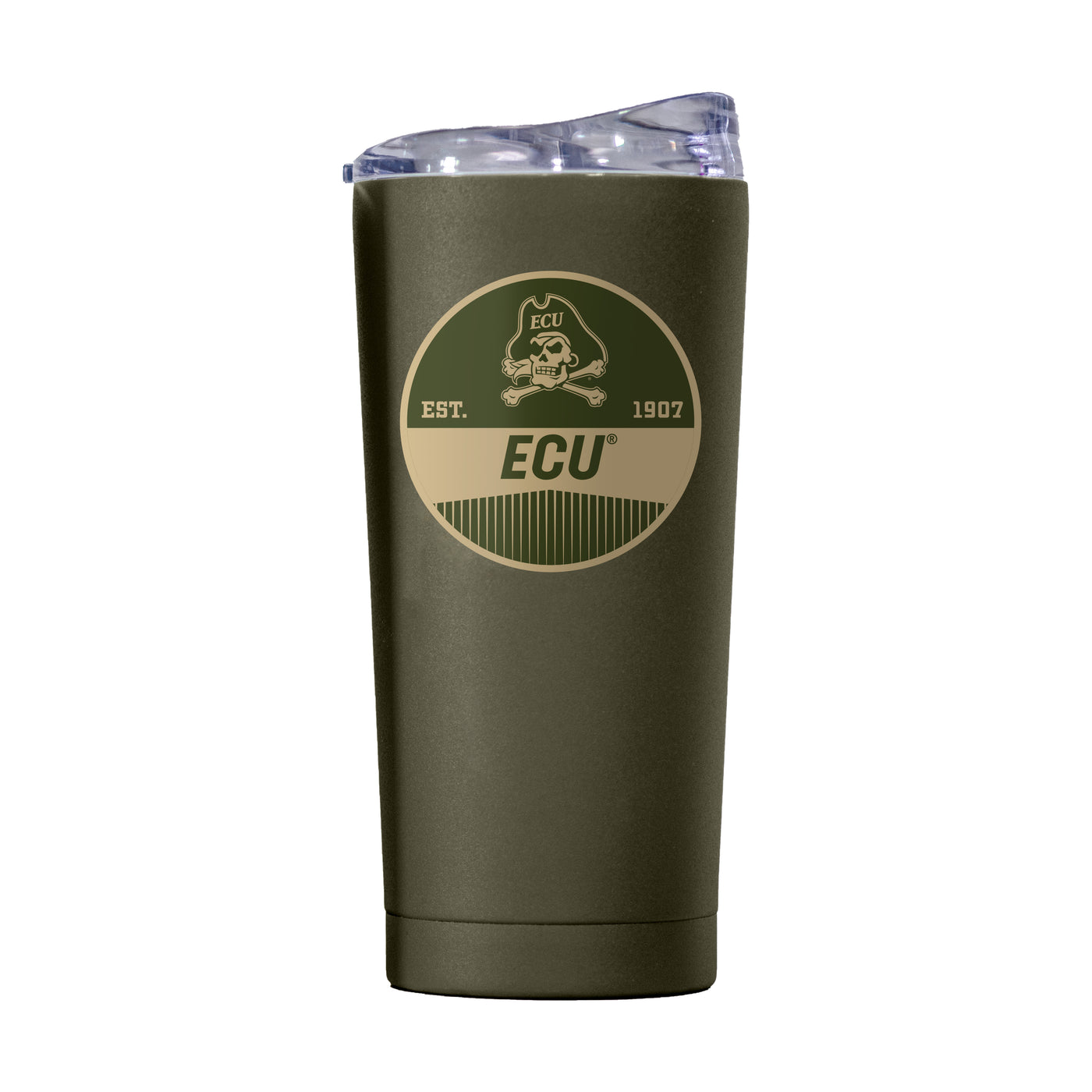 East Carolina Olive 20oz Badge Powder Coat Tumbler