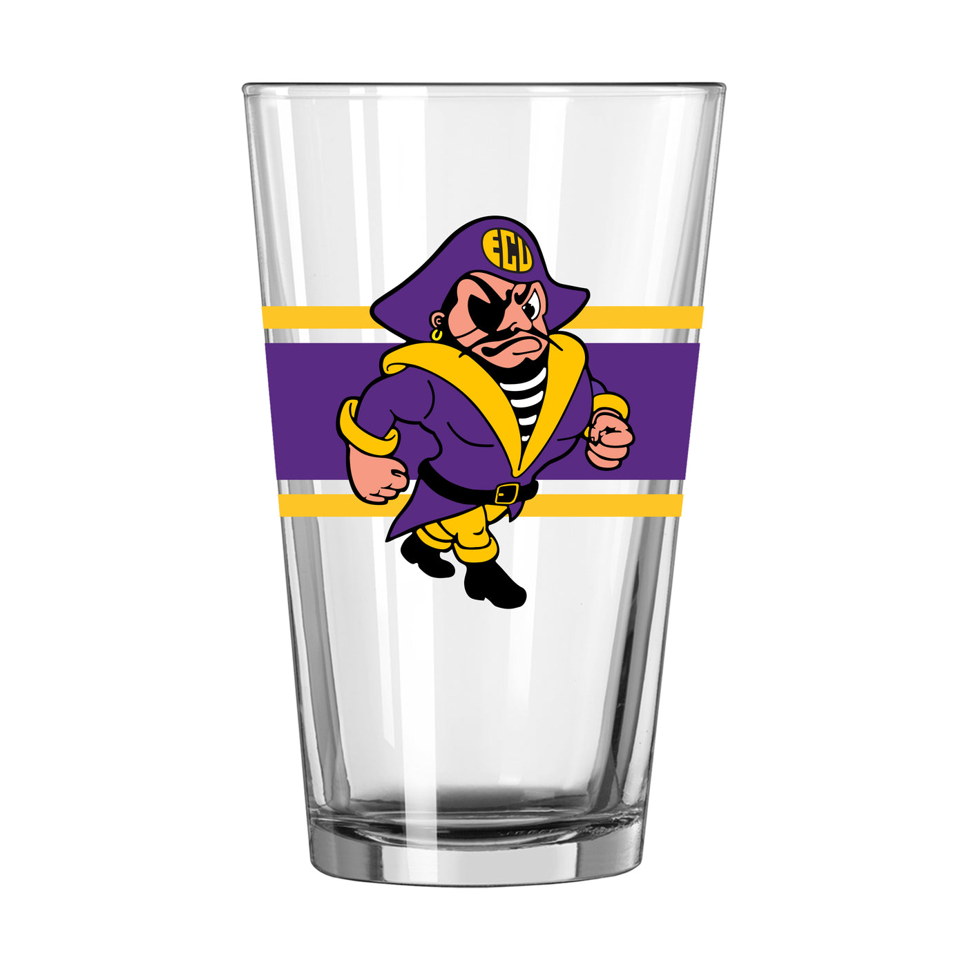 East Carolina Vault 16oz Stripe Pint Glass
