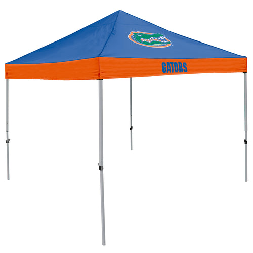Florida Economy Canopy shelter by Logo Brands, featuring a sturdy frame and beige fabric cover for outdoor shade and protection.