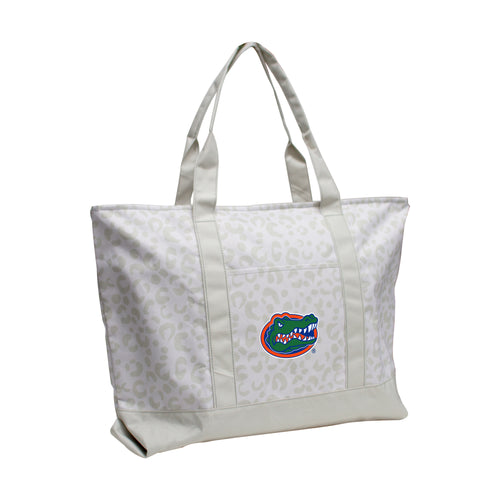 Leopard pattern tote bag by Logo Brands featuring a spacious design and sturdy handles, perfect for casual carrying.