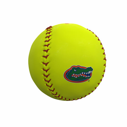 Florida Softball recreation ball by Logo Brands, showing the ball with Florida team logo and vibrant softball design.