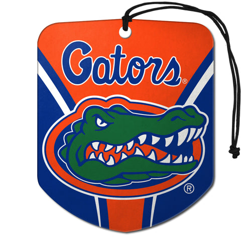 University of Florida logo air freshener set for auto, featuring vibrant orange and blue design with UF branding.