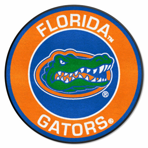 University of Florida roundel mat featuring the Gators logo, perfect for sports fans and home decor.