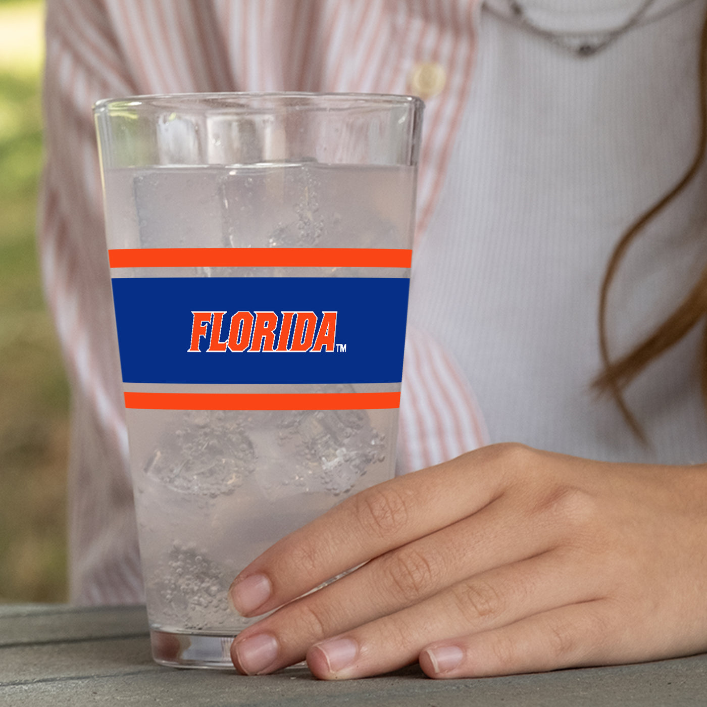Florida 16oz Stripe Pint Glass