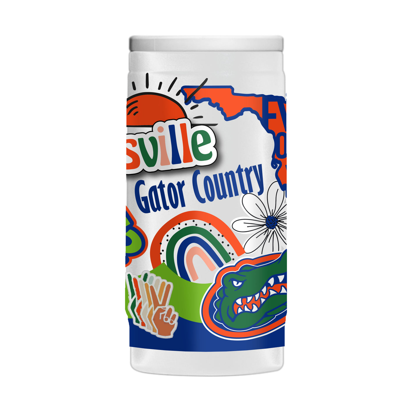 Florida 12oz Native Powder Coat Slim Can Coolie