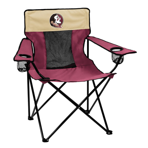 Florida State Elite chair by Logo Brands, featuring team logo and branded sports furniture, shown in a close-up view.