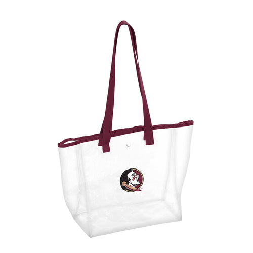 Florida State Stadium clear bag made of durable material, featuring the Florida State logo and transparent design for stadium security.