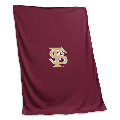 Florida State sweatshirt blanket by Logo Brands, soft and cozy with Florida State University logo and maroon and gold colors.