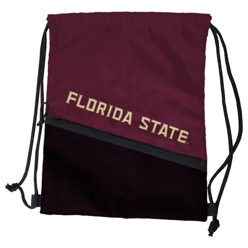 Florida State tilt backsack bag by Logo Brands featuring team logo and adjustable straps for fans and students.
