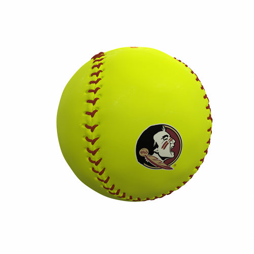 Florida State Softball recreation ball with logo branding, featuring the team's logo and vibrant colors for sports and recreational use.