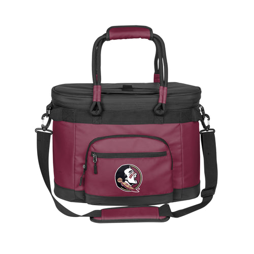 Logo Brands FL State 35 Can Flex Cooler showing its soft-sided cooler design with state graphics and carrying handle.