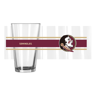 Florida State 16oz Stripe Pint Glass - Logo Brands