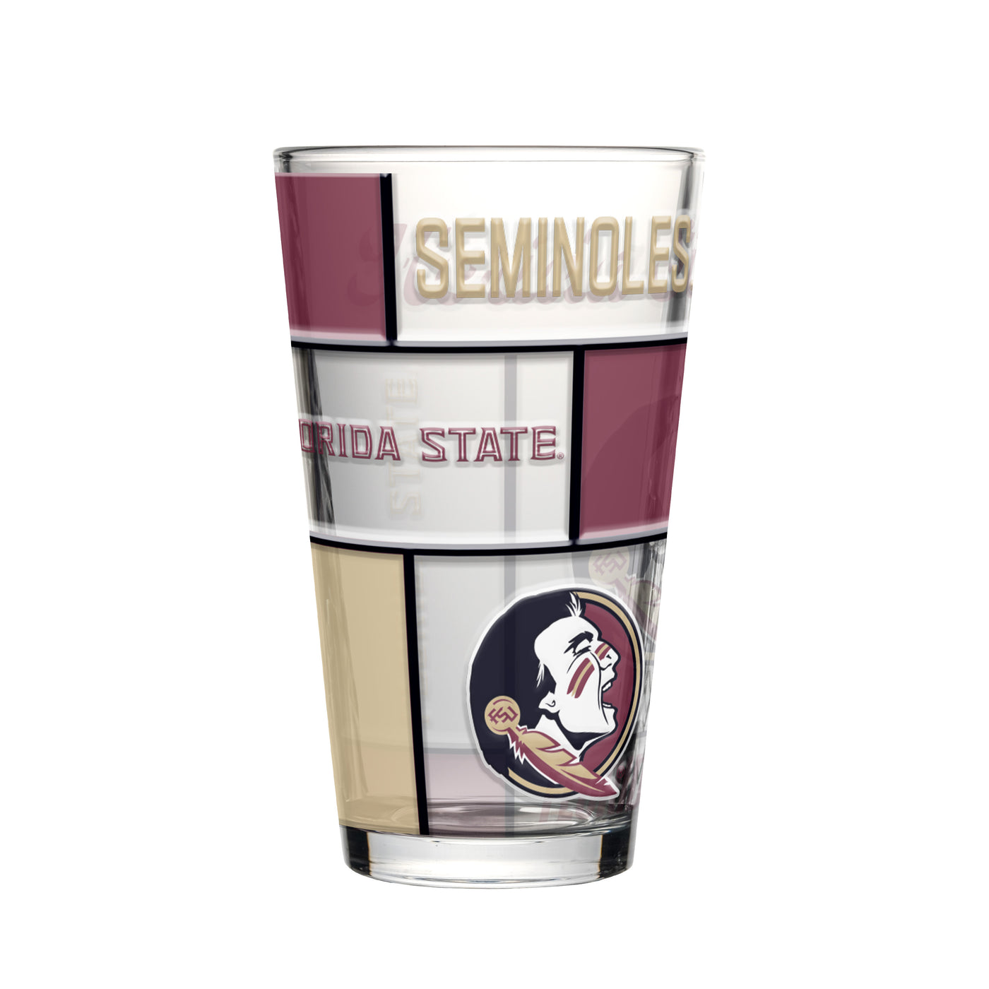 FL State 16oz Quilted Stained Pint Glass