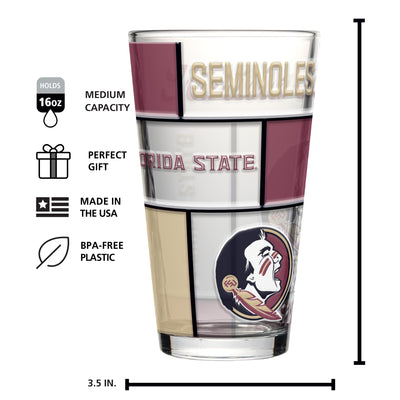 FL State 16oz Quilted Stained Pint Glass