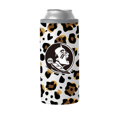 FL State 12oz Neutral Leopard Slim Can Coolie