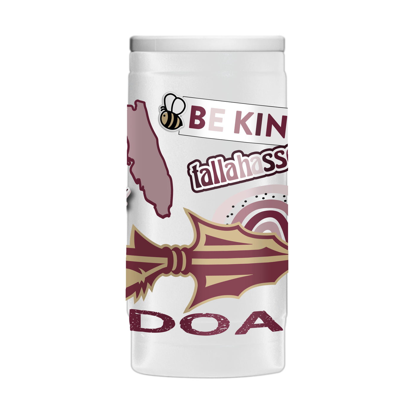 Florida State 12oz Native Powder Coat Slim Can Coolie
