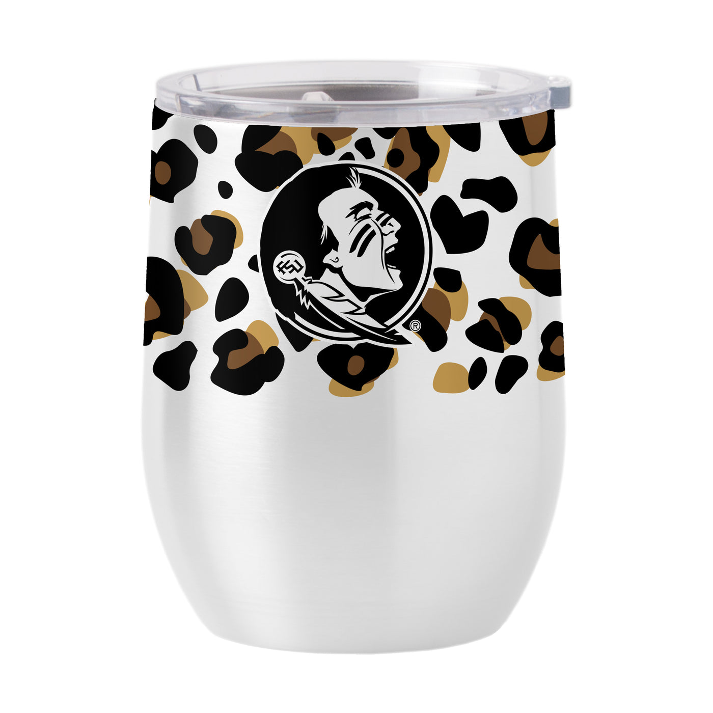 FL State 16oz Neutral Leopard Stainless Curved Beverage