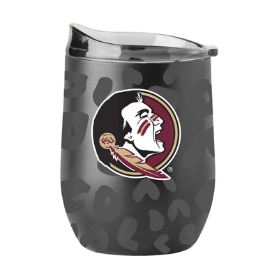 Florida State Leopard 16oz Black Powder Coat Curved Beverage - Logo Brands