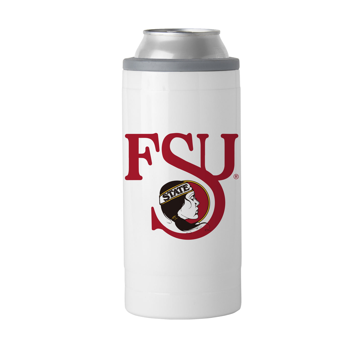 Florida State 12oz Lady Seminole Slim Can Coolie