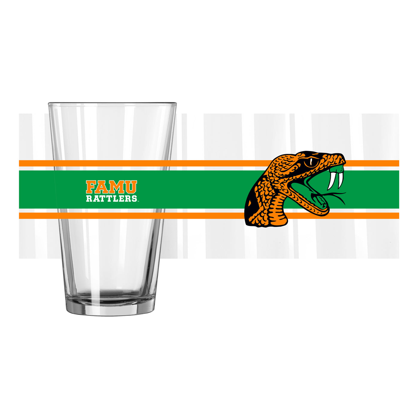 Florida A&M 16oz Stripe Pint Glass