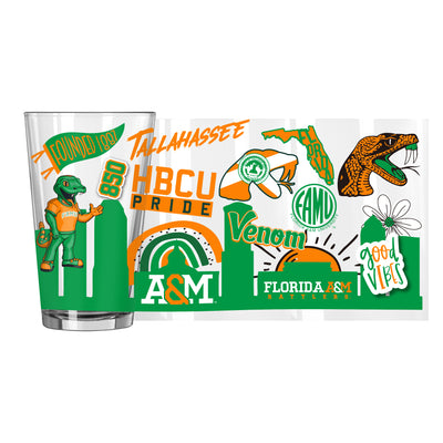 Florida A&M 16oz Native Pint Glass