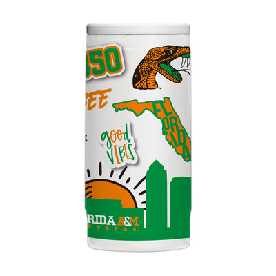 Florida A&M 12oz Native Powdercoat SlimCan Coolie