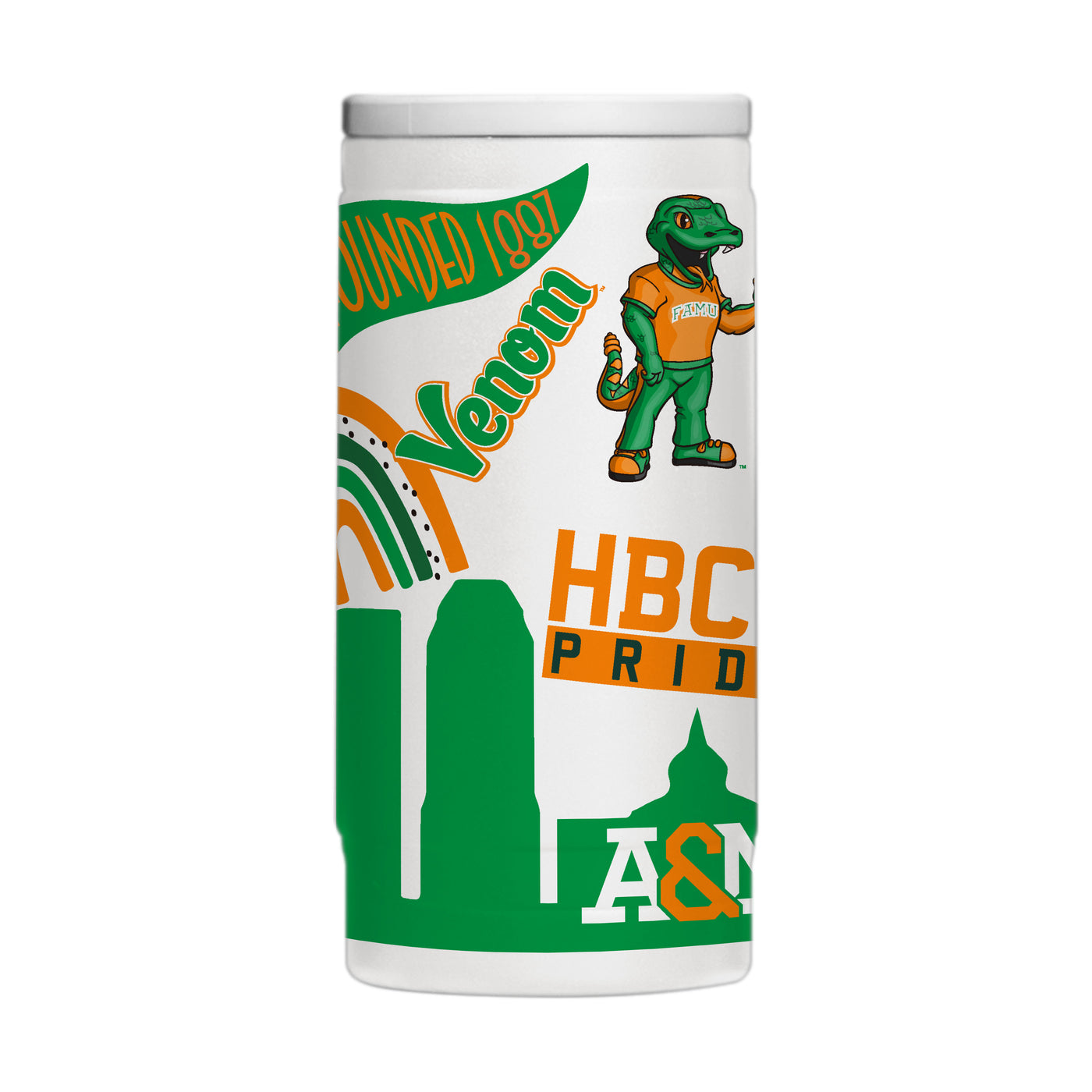 Florida A&M 12oz Native Powdercoat SlimCan Coolie