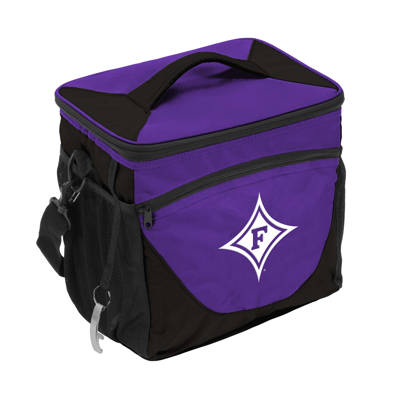 Furman University Purple 24 can cooler f/ Primary Logo