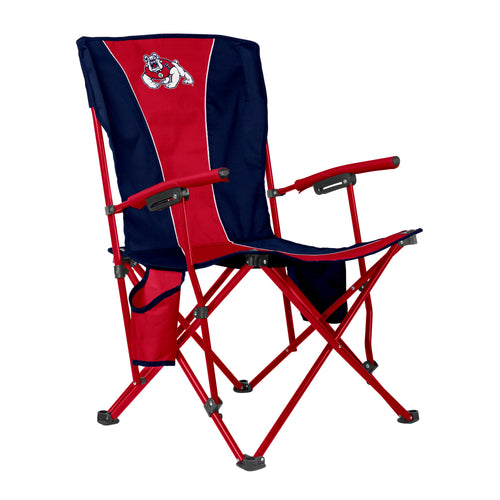 Fresno State Big Boy Hard Arm Chair by Logo Brands, durable furniture with a Fresno State logo design, suitable for game rooms or offices.