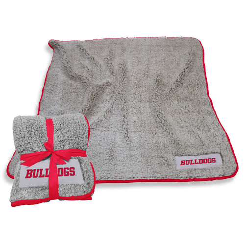 Fresno State Frosty Fleece blanket by Logo Brands with Fresno State logo and team colors, soft and cozy for fans.