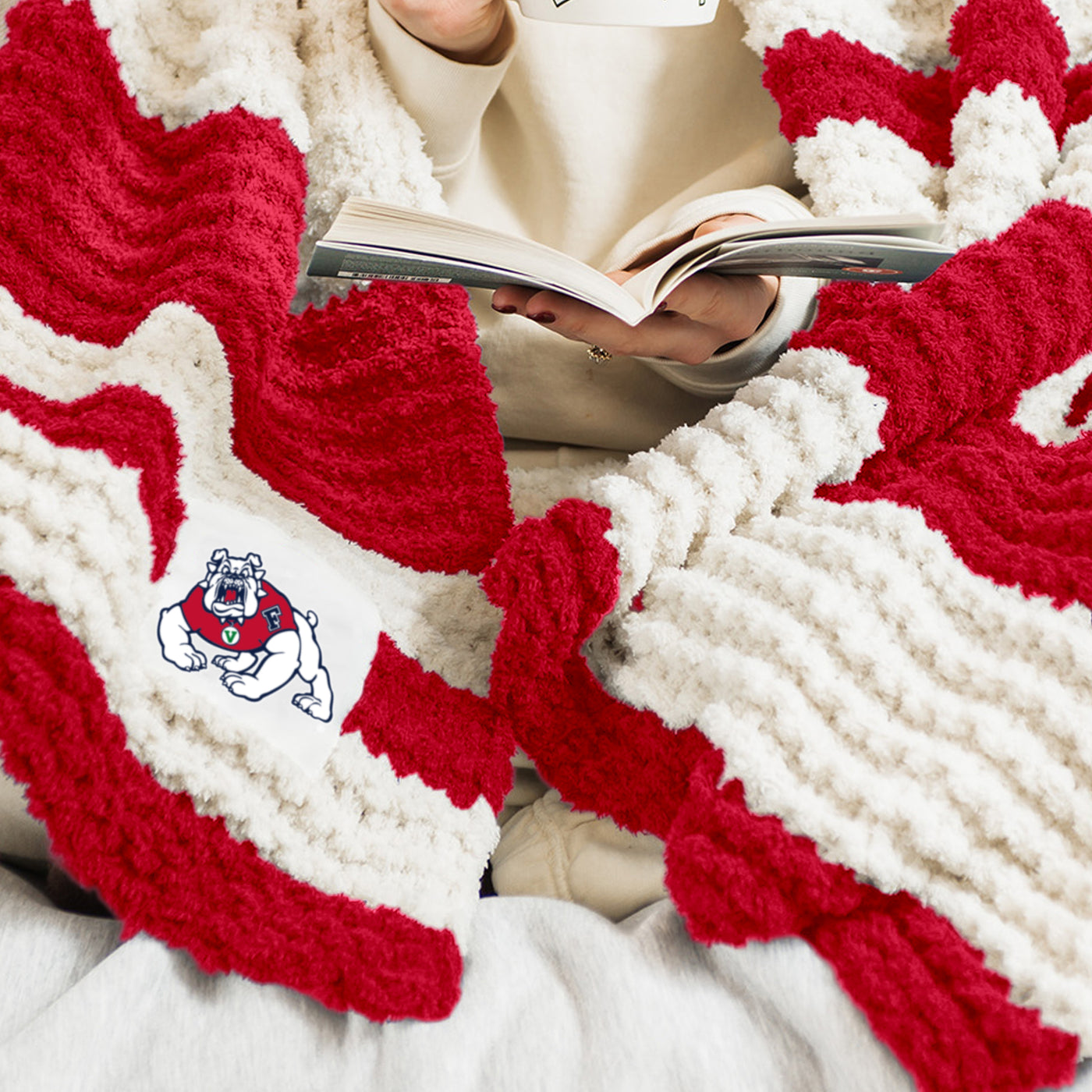 Fresno State Cable Knit Throw 50x60