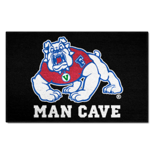 Fresno State Man Cave Starter mat by Logo Brands featuring Fresno State Bulldogs logo and team colors.