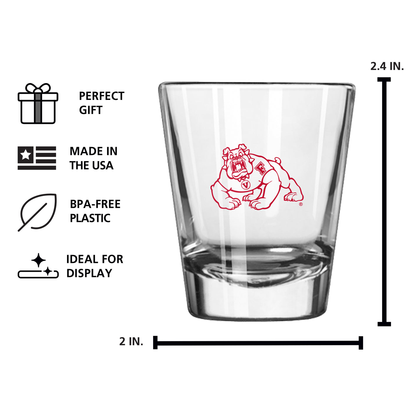 Fresno State 2oz Gameday Shot Glass