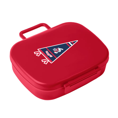Fresno State travel pennant lunch box cooler by Logo Brands, featuring Fresno State logo and vibrant team colors.