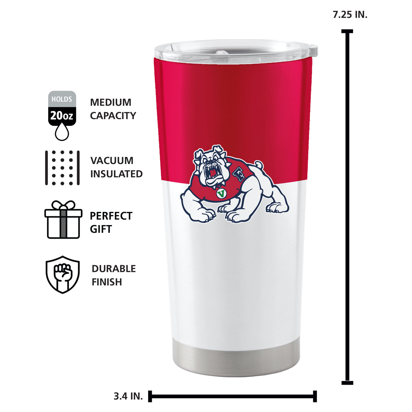 Fresno State 20oz Colorblock Stainless Tumbler
