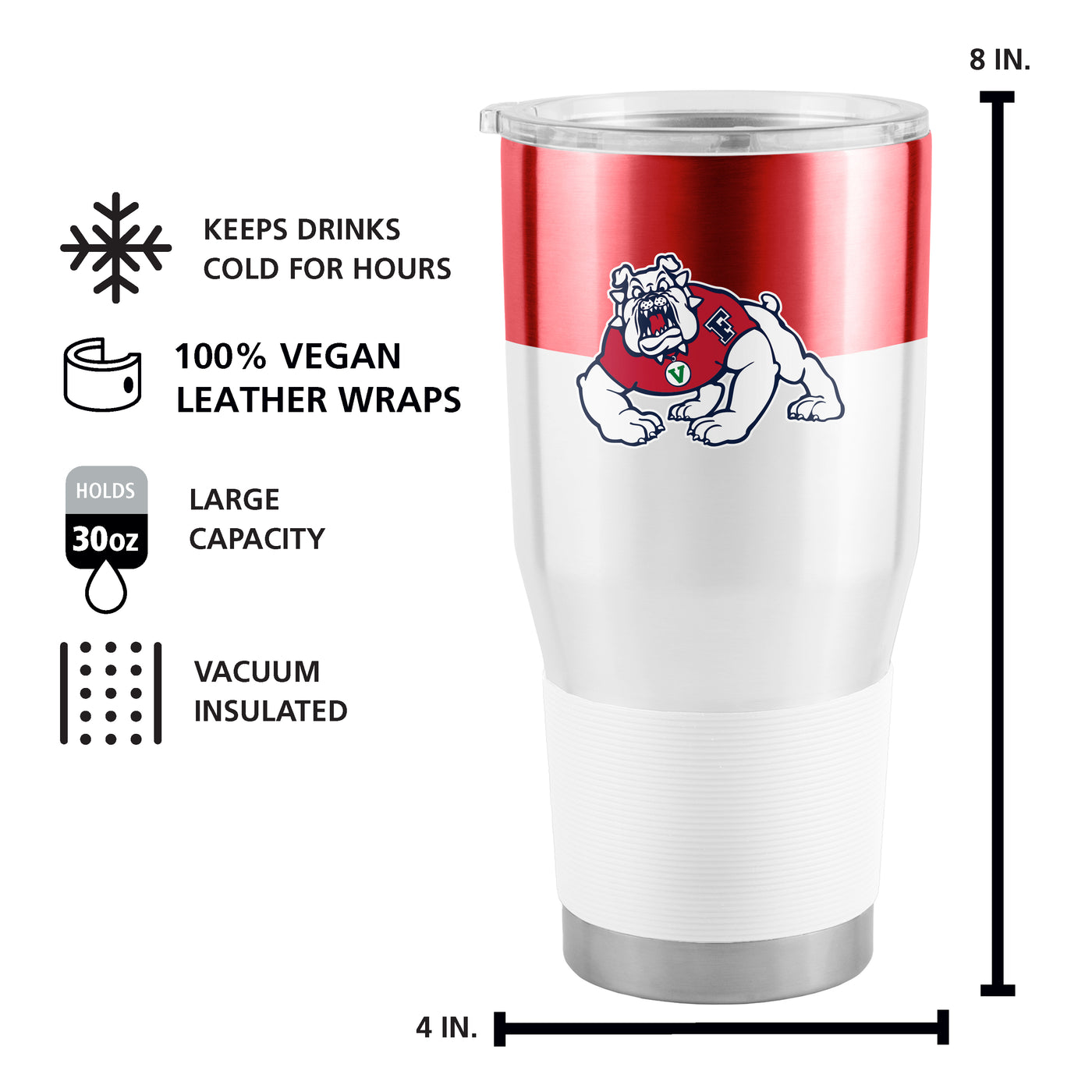 Fresno State 30oz Colorblock Stainless Tumbler