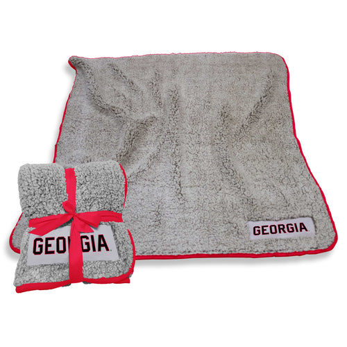 Georgia Frosty Fleece blanket by Logo Brands, soft and cozy fleece with a frosty pattern, perfect for warmth and comfort.