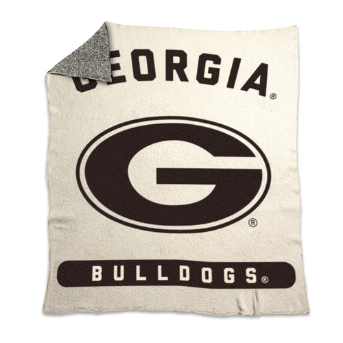 Soft Georgia Prime Luxe Dreams throw blanket by Logo Brands, featuring plush fabric and a cozy design for comfort.