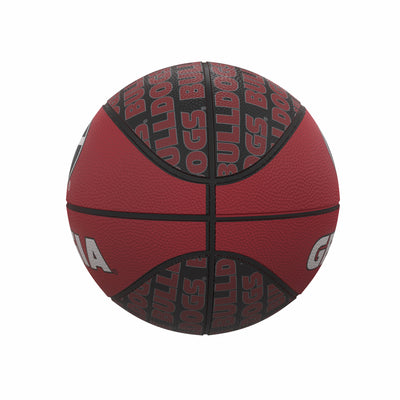 Georgia Repeating Logo Mini-Size Rubber Basketball - Logo Brands