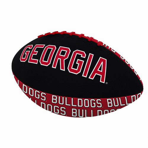 Mini rubber football from Logo Brands with Georgia repeating pattern, ideal for recreation and casual play.