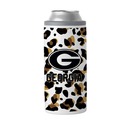 Georgia 12oz Neutral Leopard Slim Can Coolie