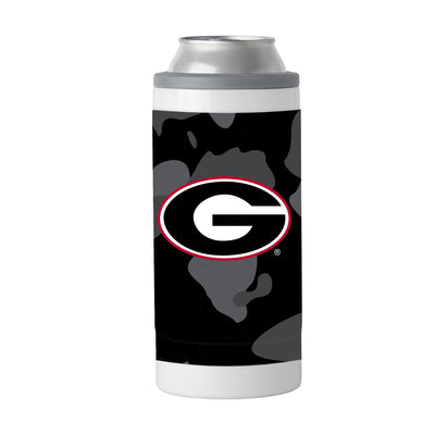 Georgia Black Camo 12oz Slim Can Coolie