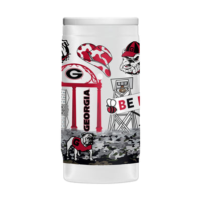 Georgia 12oz Native Powder Coat Slim Can Coolie