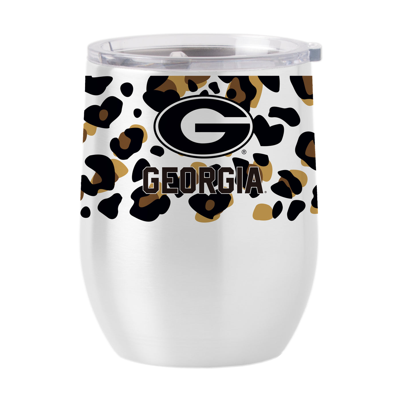 Georgia 16oz Neutral Leopard Stainless Curved Beverage