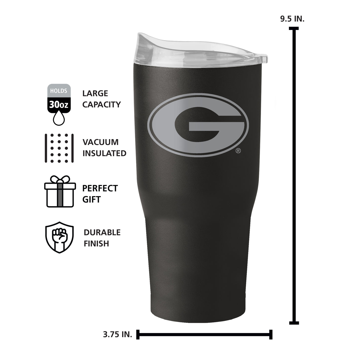 Georgia 30oz Etch Powder Coat Tumbler
